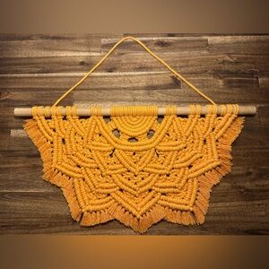 Mandala Marcrame Wall Hanging - Mustard